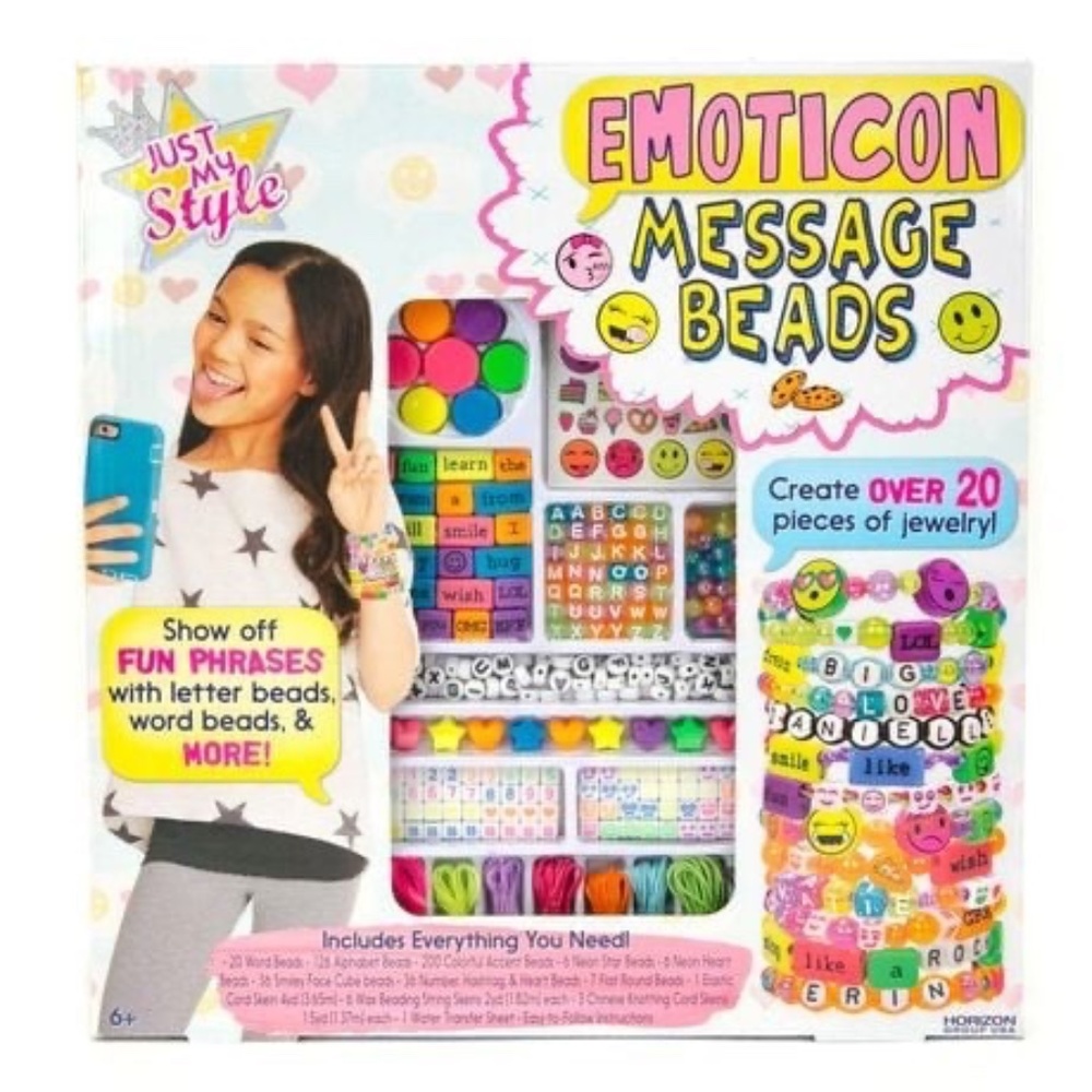BRAND NEW sealed girl just my style slider charm bracelets AND emoticon message